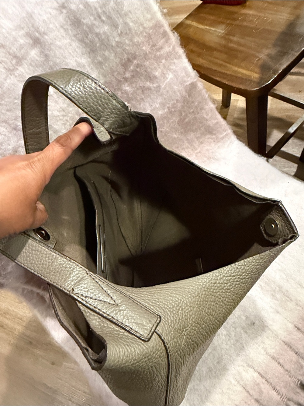 Michael Kors Pebbled Olive Shoulder Hobo Bag - Picture 8 of 10